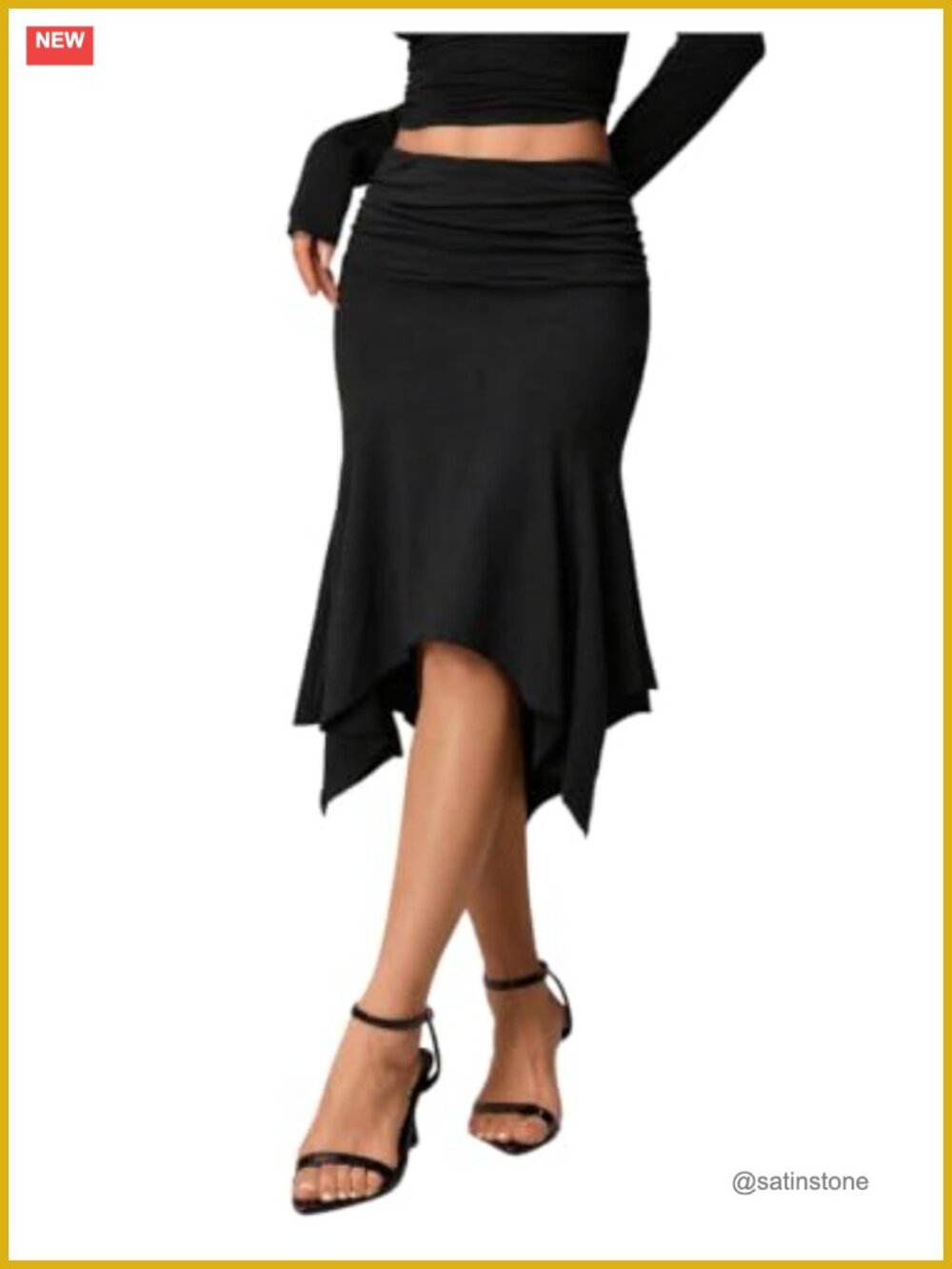 Women's Asymmetrical Low Rise Midi Skirts Ruched Bodycon Going Out Skirt